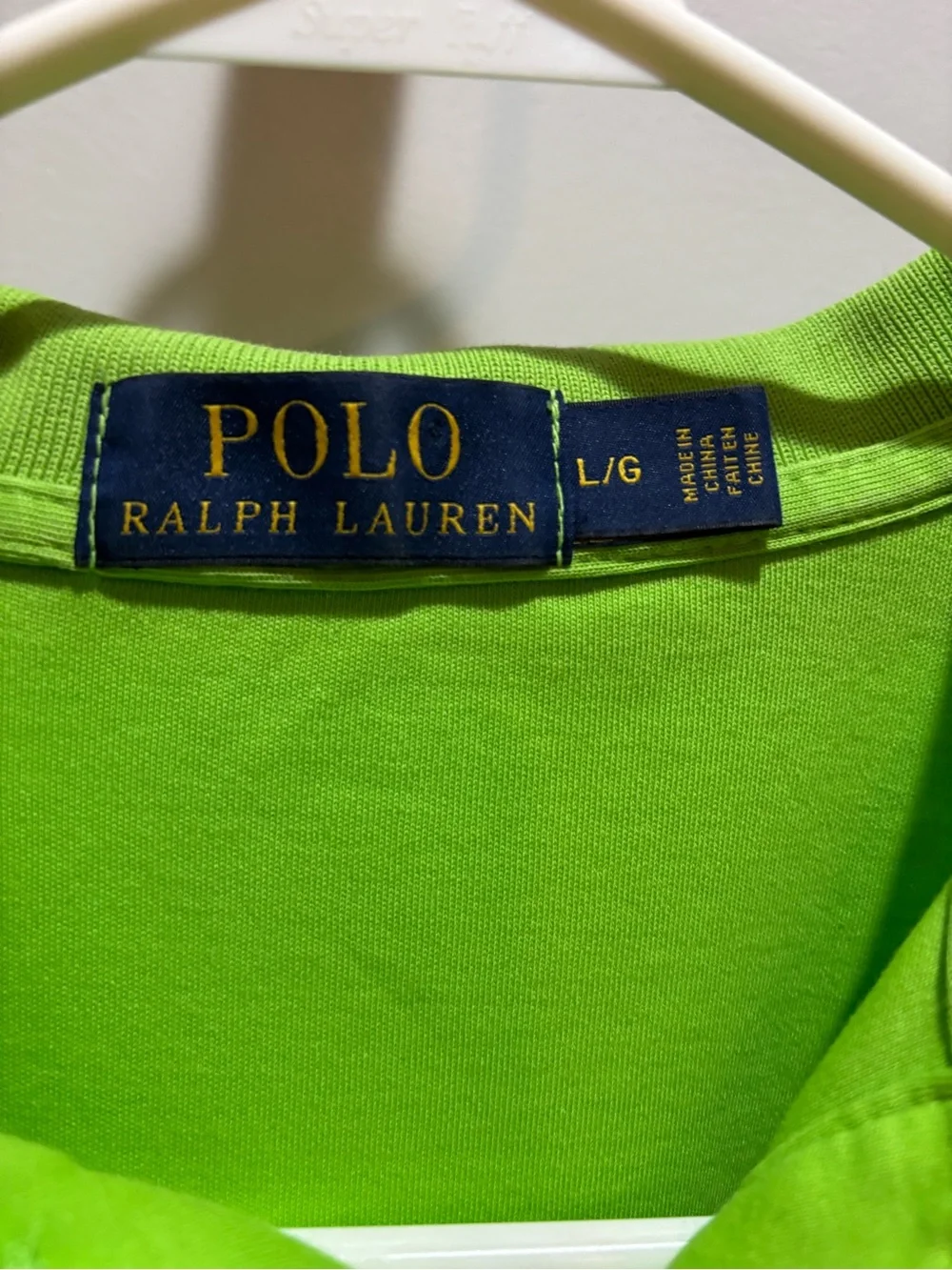 Polo by Ralph Lauren Men’s Bright Lime Green Polo with Red Pony